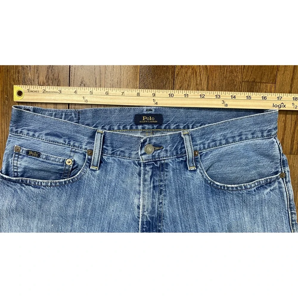 Polo Ralph Lauren Men's 34x30.5 Hampton Relaxed Straight-Fit Stretch Blue Jeans